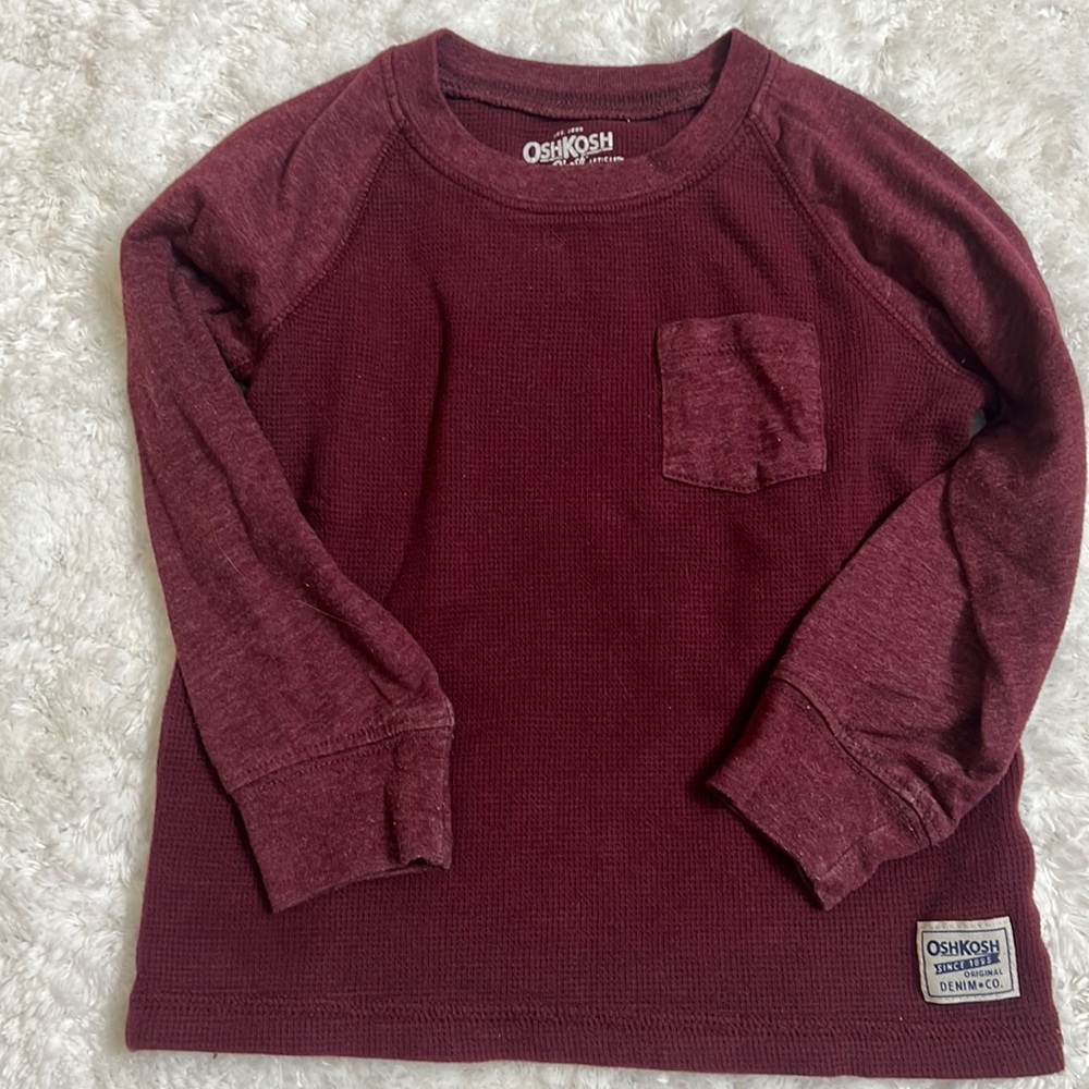 Maroon waffle T